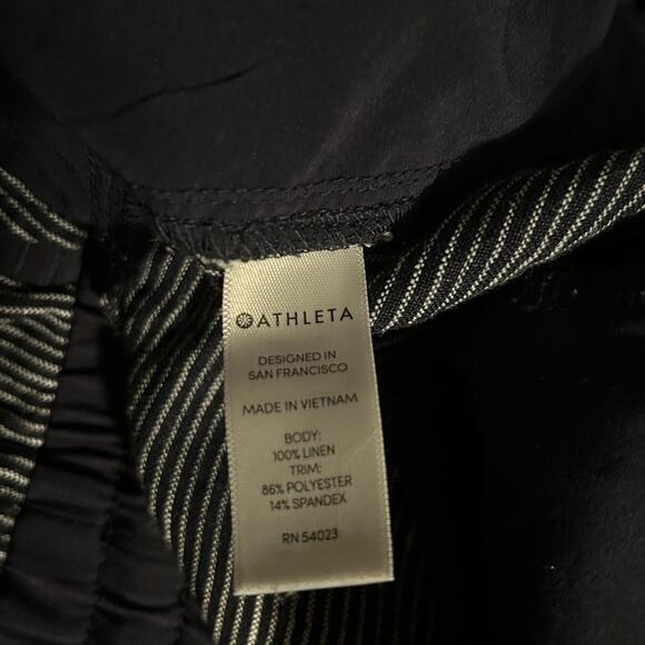 Athleta Bali Striped Blue Cropped Joggers Ladies Size 10 Tall - Picture 5 of 5